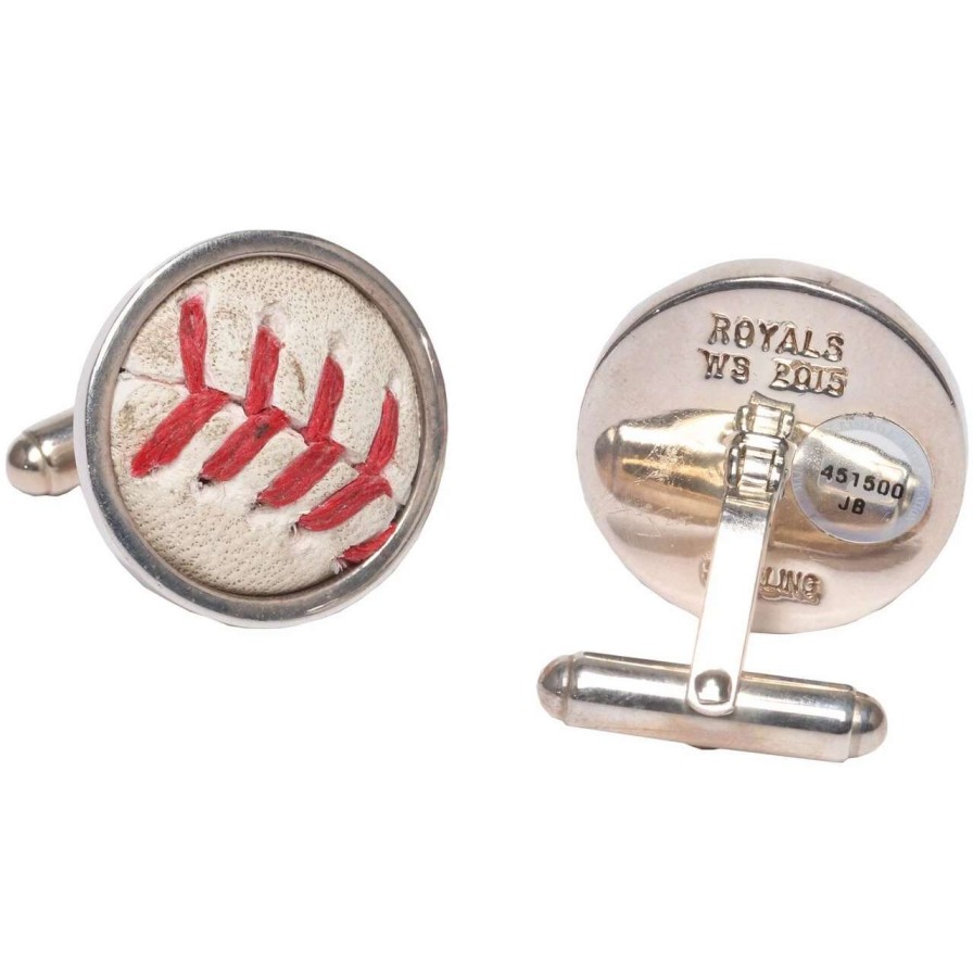 Collectibles & Memorabilia * | Kansas City Royals Tokens And Icons 2015 World Series Game-Used Baseball Cufflinks