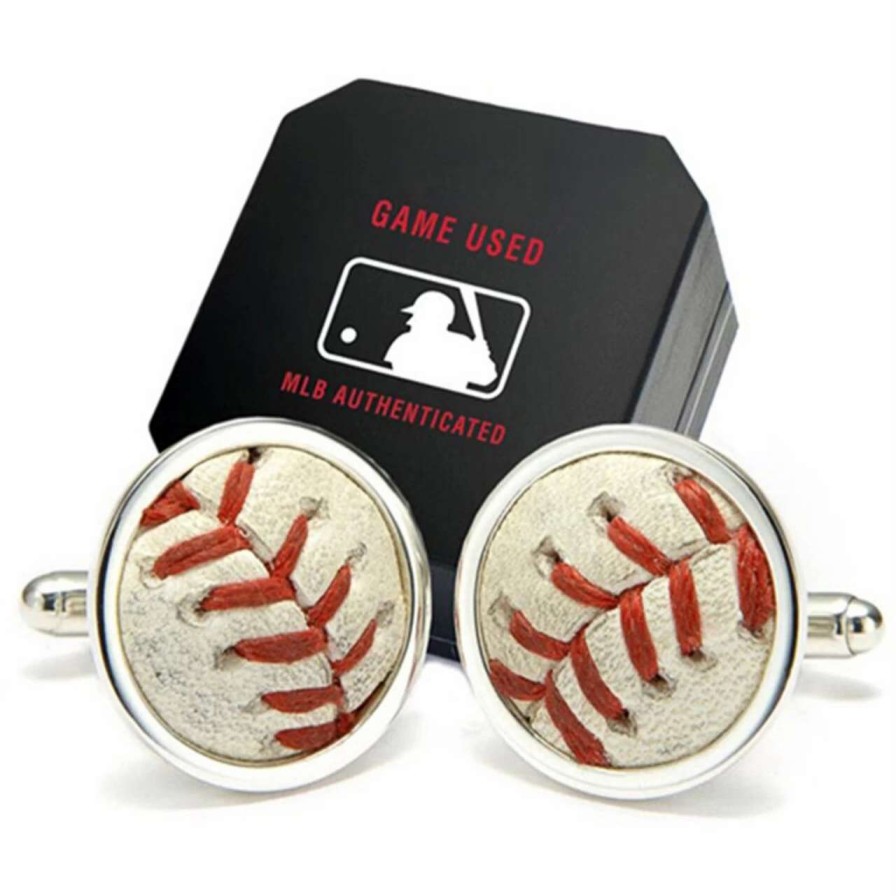 Collectibles & Memorabilia * | Kansas City Royals Tokens And Icons 2015 World Series Game-Used Baseball Cufflinks