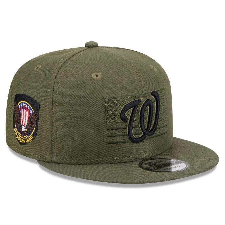 Team * | Men'S Washington Nationals New Era Green 2023 Armed Forces Day 9Fifty Snapback Adjustable Hat