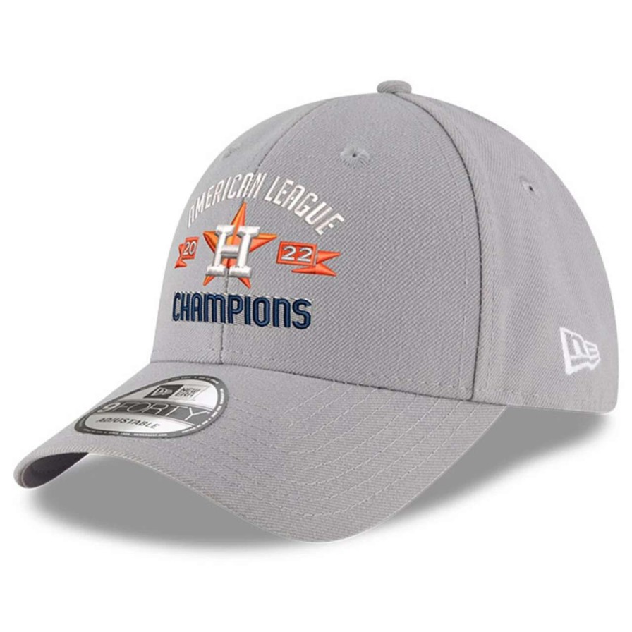 Team * | Men'S Houston Astros New Era Gray 2022 American League Champions 9Forty Adjustable Hat