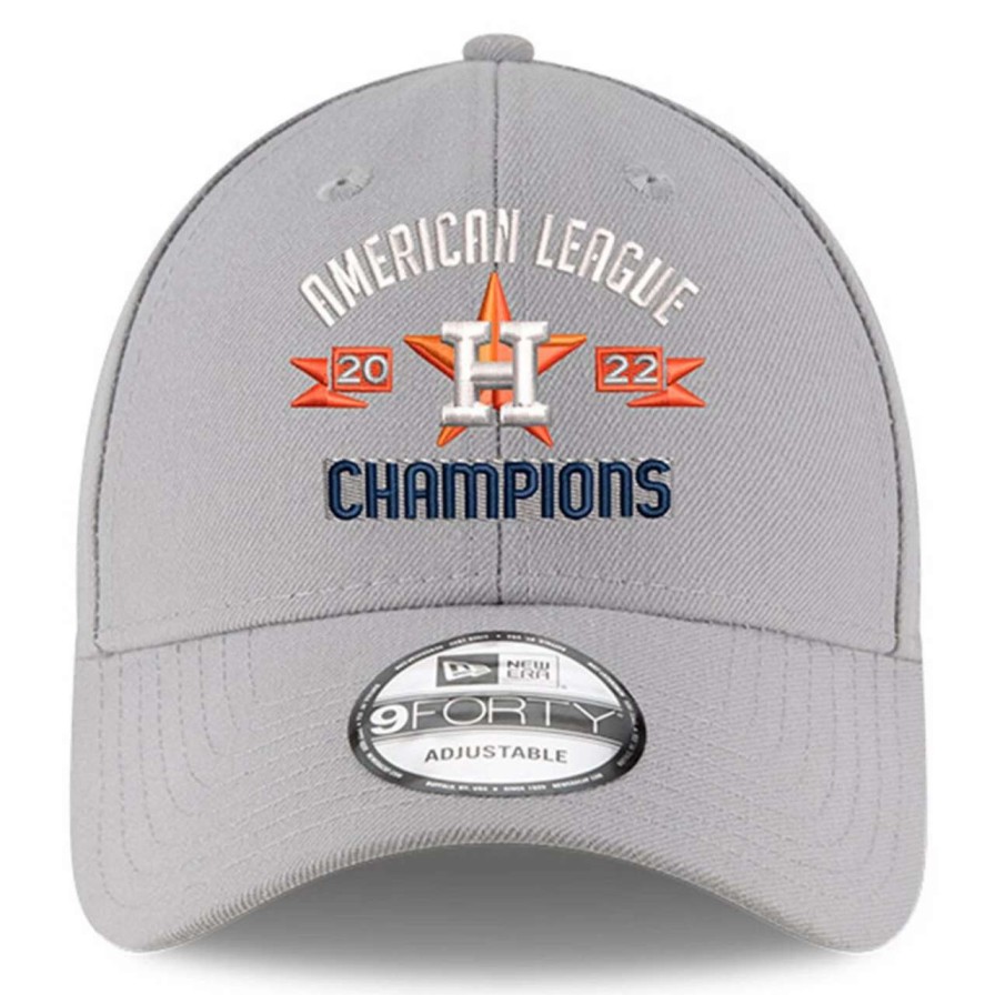 Team * | Men'S Houston Astros New Era Gray 2022 American League Champions 9Forty Adjustable Hat