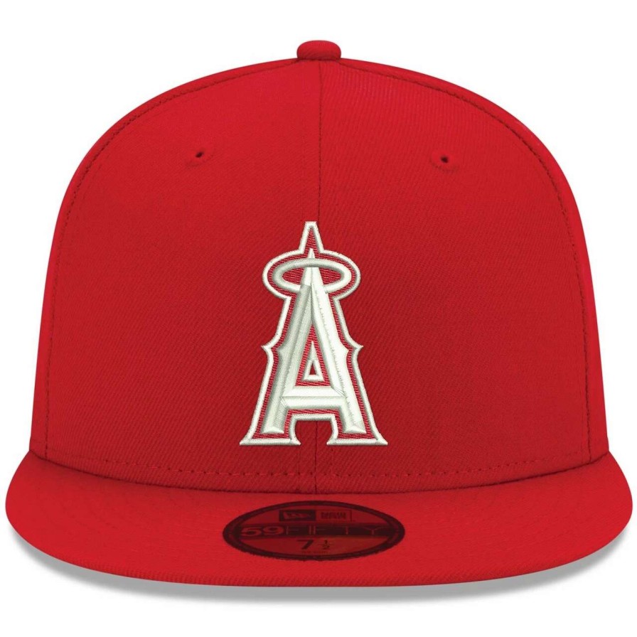 Team * | Men'S Los Angeles Angels New Era Red White Logo 59Fifty Fitted Hat