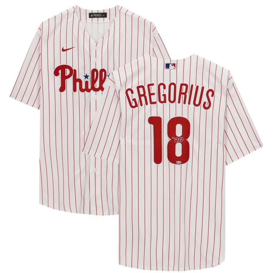 Collectibles & Memorabilia * | Autographed Philadelphia Phillies Didi Gregorius Fanatics Authentic White Nike Replica Jersey