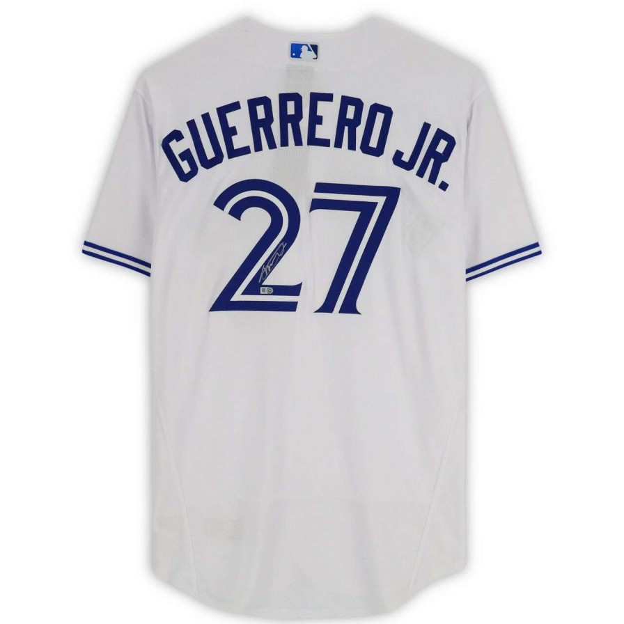 Collectibles & Memorabilia * | Autographed Toronto Blue Jays Vladimir Guerrero Jr. Topps White Nike Authentic Jersey