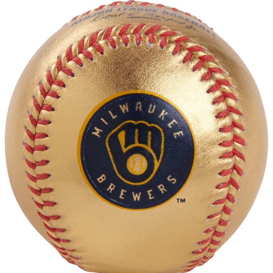 Collectibles & Memorabilia * | Milwaukee Brewers Fanatics Authentic Rawlings Gold Leather Baseball