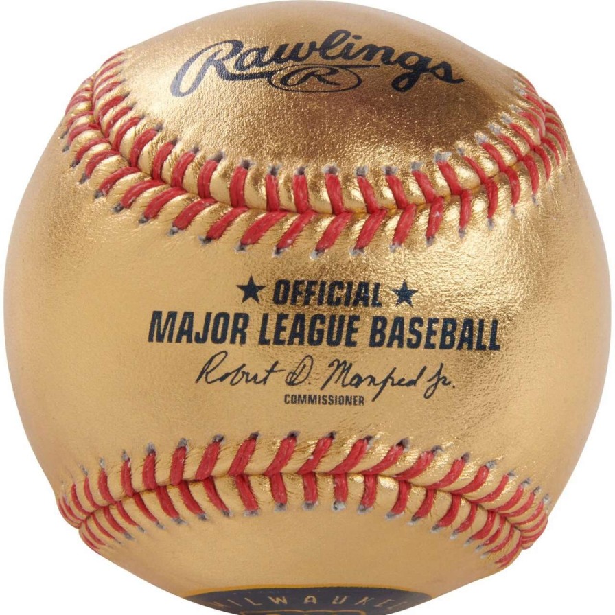 Collectibles & Memorabilia * | Milwaukee Brewers Fanatics Authentic Rawlings Gold Leather Baseball