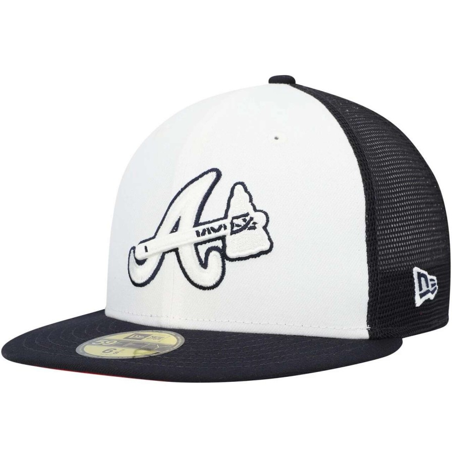 Team * | Men'S Atlanta Braves New Era White/Navy 2023 On-Field Batting Practice 59Fifty Fitted Hat