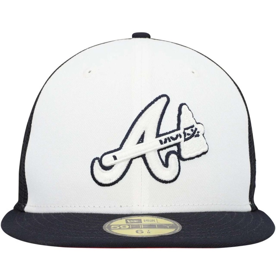 Team * | Men'S Atlanta Braves New Era White/Navy 2023 On-Field Batting Practice 59Fifty Fitted Hat