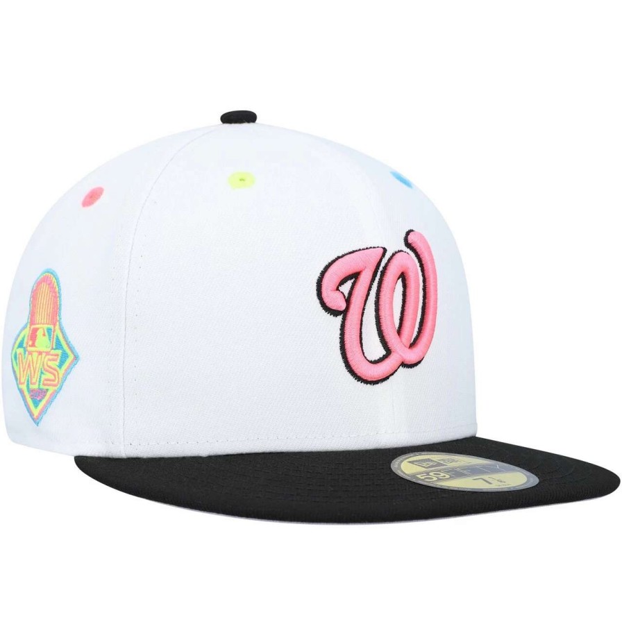 Team * | Men'S Washington Nationals New Era White 2019 World Series Neon Eye 59Fifty Fitted Hat