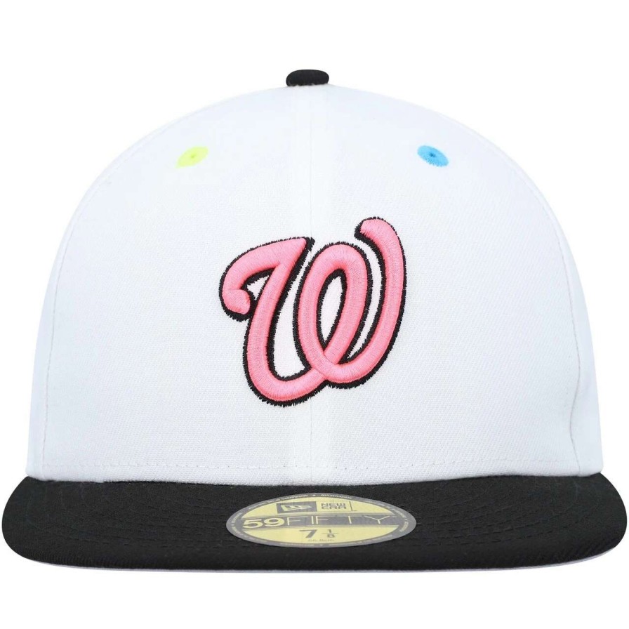 Team * | Men'S Washington Nationals New Era White 2019 World Series Neon Eye 59Fifty Fitted Hat