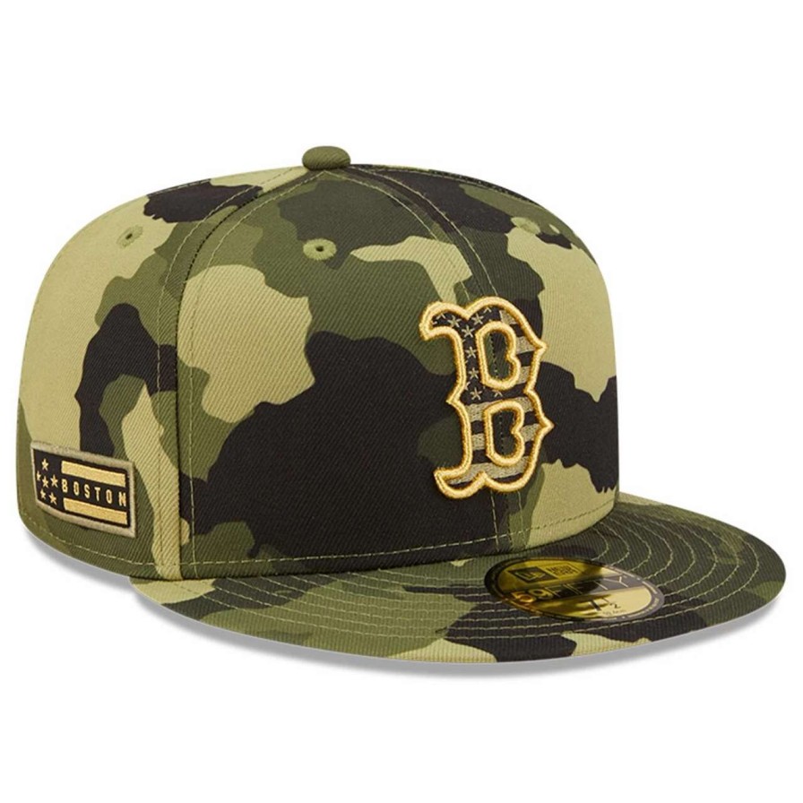 Team * | Men'S Boston Red Sox New Era Camo 2022 Armed Forces Day On-Field 59Fifty Fitted Hat