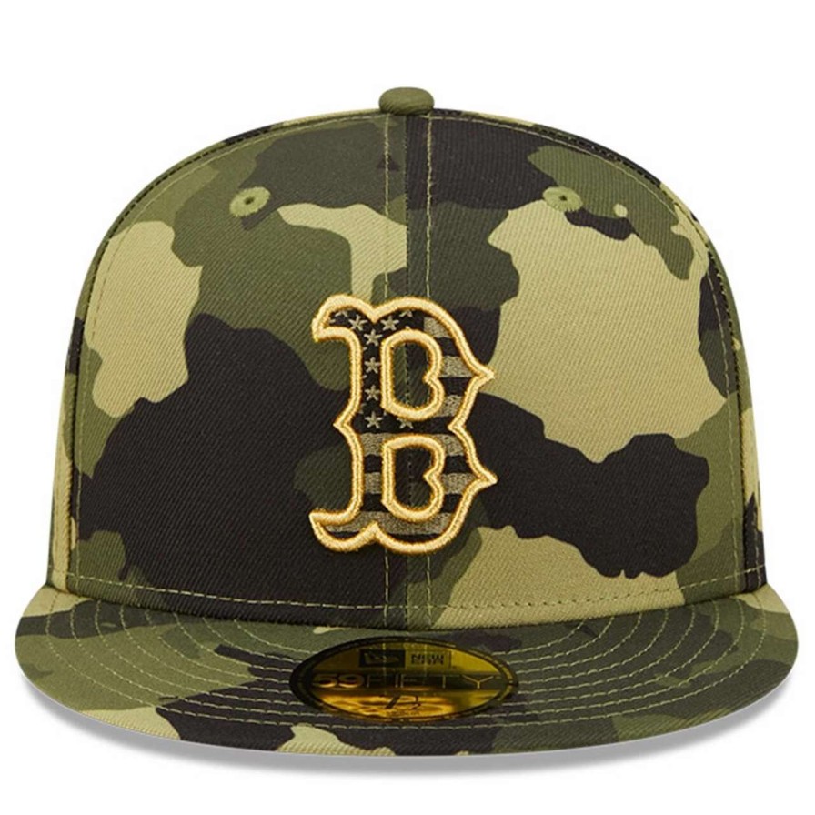 Team * | Men'S Boston Red Sox New Era Camo 2022 Armed Forces Day On-Field 59Fifty Fitted Hat