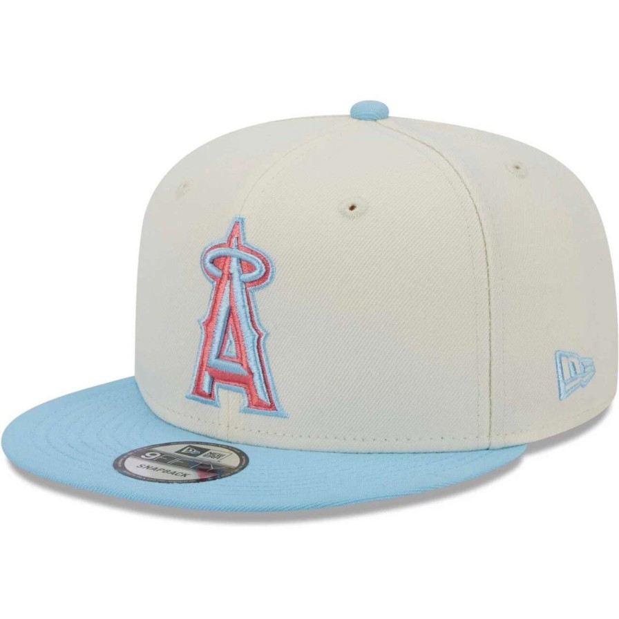 Team * | Men'S Los Angeles Angels New Era Cream/Light Blue Spring Basic Two-Tone 9Fifty Snapback Hat