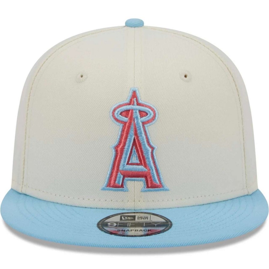 Team * | Men'S Los Angeles Angels New Era Cream/Light Blue Spring Basic Two-Tone 9Fifty Snapback Hat