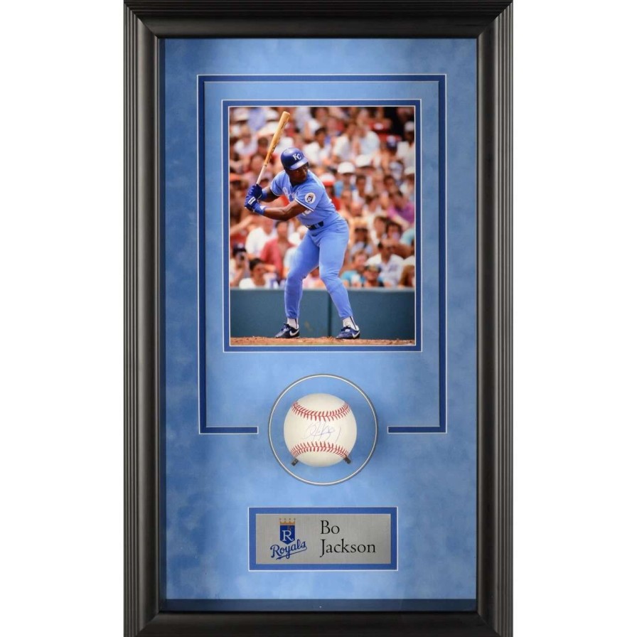 Collectibles & Memorabilia * | Autographed Kansas City Royals Bo Jackson Fanatics Authentic Framed Baseball Shadowbox