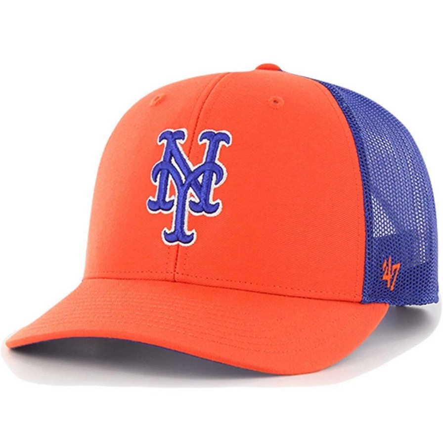 Team * | Men'S New York Mets '47 Orange Secondary Trucker Snapback Hat ...