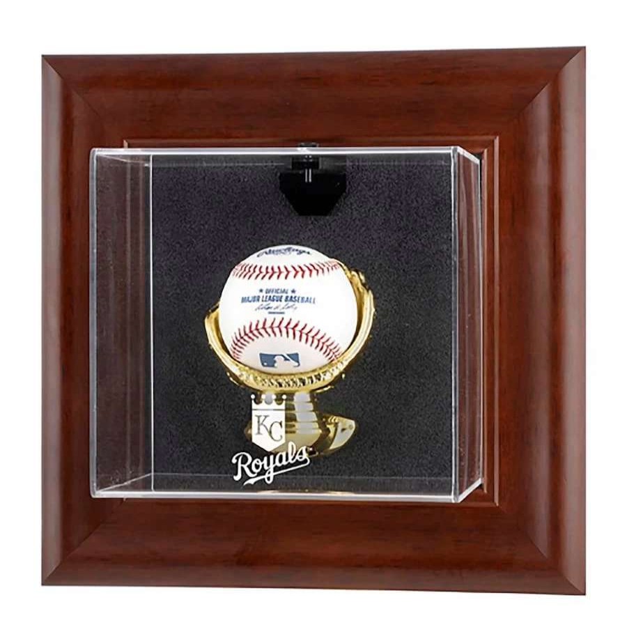 Collectibles & Memorabilia * | Kansas City Royals Fanatics Authentic Brown Framed Wall-Mounted Logo Baseball Display Case