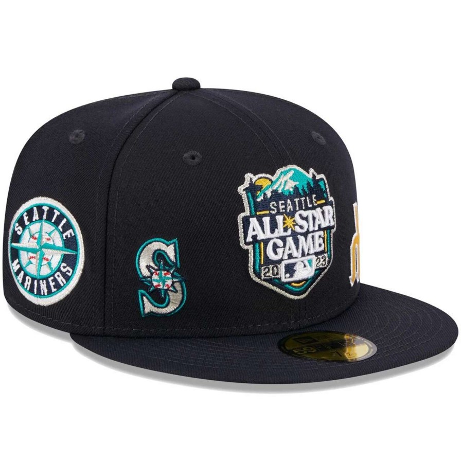 Team * | Men'S Seattle Mariners New Era Navy 2023 Mlb All-Star Game Multi-Patch 59Fifty Fitted Hat