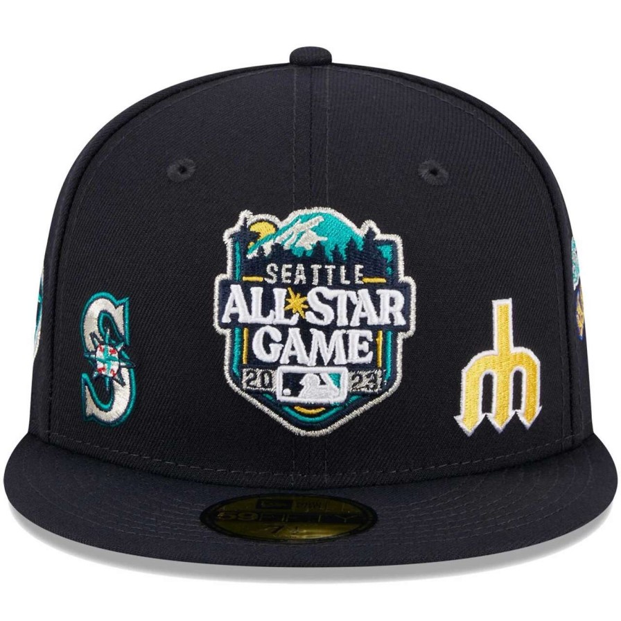 Team * | Men'S Seattle Mariners New Era Navy 2023 Mlb All-Star Game Multi-Patch 59Fifty Fitted Hat