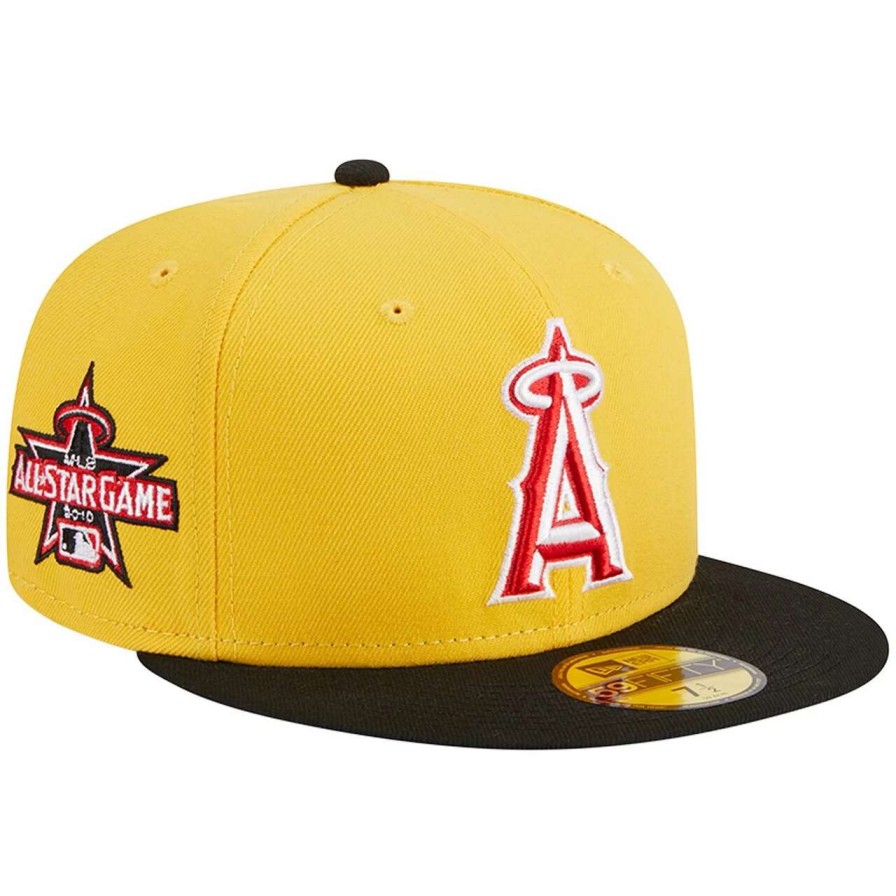 Team * | Men'S Los Angeles Angels New Era Yellow/Black Grilled 59Fifty Fitted Hat