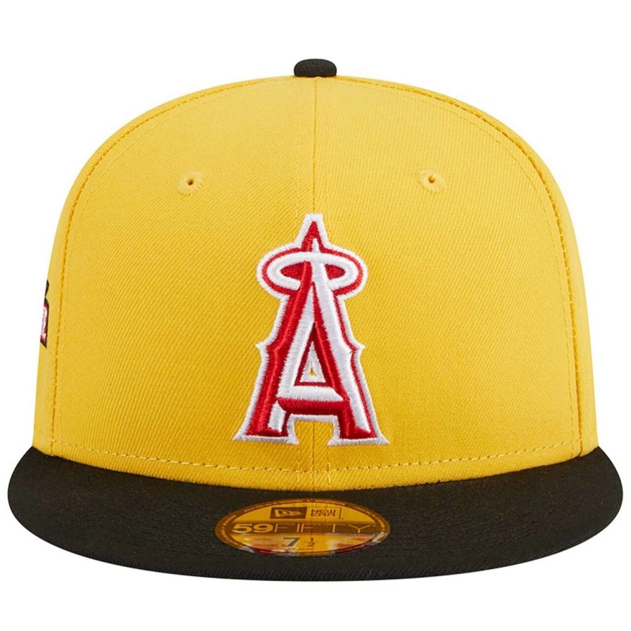 Team * | Men'S Los Angeles Angels New Era Yellow/Black Grilled 59Fifty Fitted Hat