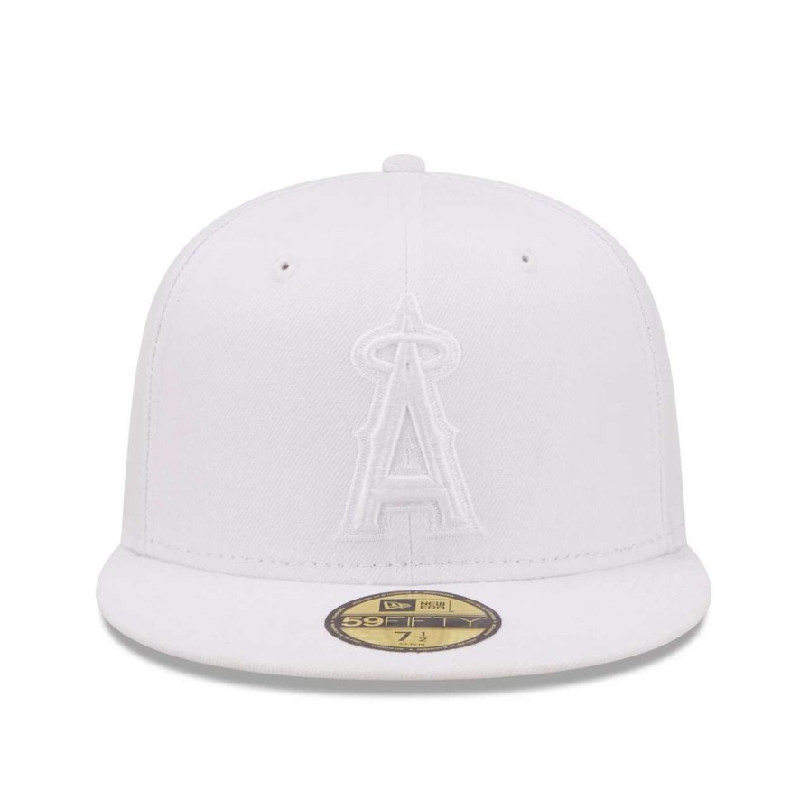 Team * | Men'S Los Angeles Angels New Era White On White 59Fifty Fitted Hat