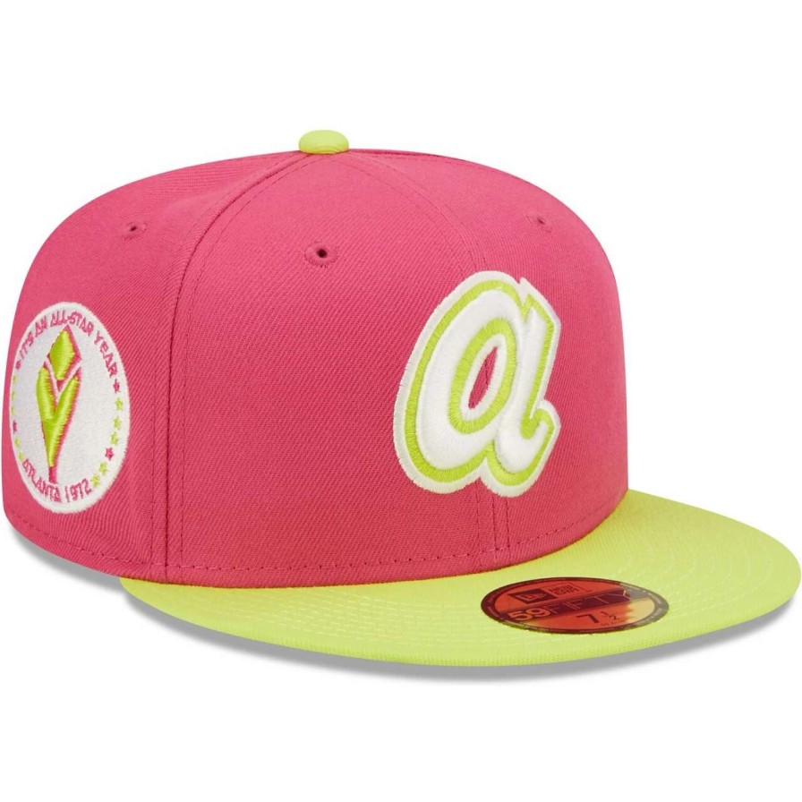 Team * | Men'S Atlanta Braves New Era Pink 1972 Mlb All-Star Game Beetroot Cyber 59Fifty Fitted Hat