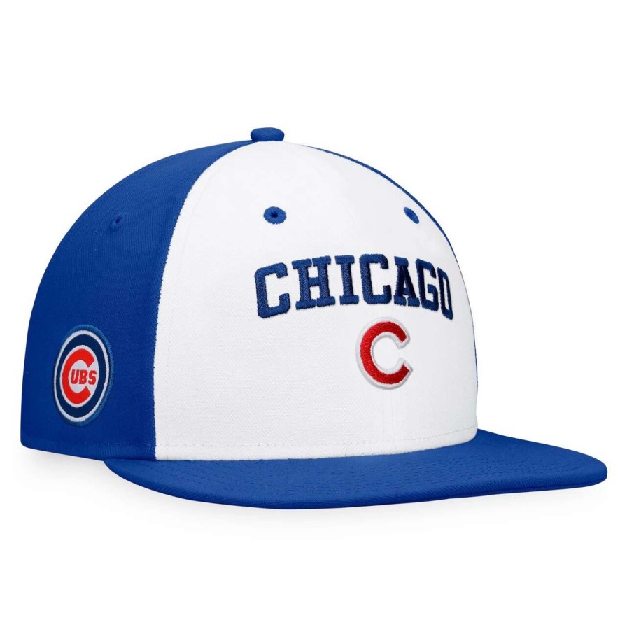 Team * | Men'S Chicago Cubs Fanatics Branded White/Royal Iconic Color Blocked Fitted Hat