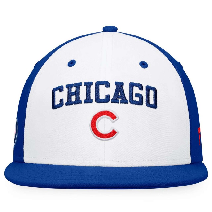 Team * | Men'S Chicago Cubs Fanatics Branded White/Royal Iconic Color Blocked Fitted Hat