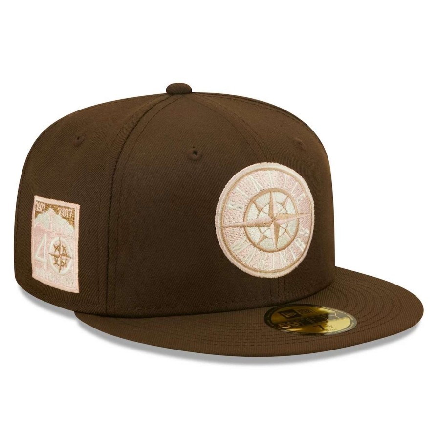 Team * | Men'S Seattle Mariners New Era Brown 40Th Anniversary Pink Undervisor 59Fifty Fitted Hat