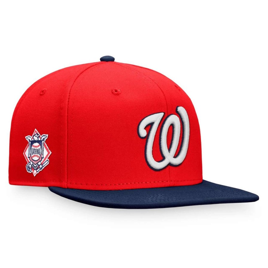 Team * | Men'S Washington Nationals Fanatics Branded Red/Navy Fundamental Two-Tone Snapback Hat