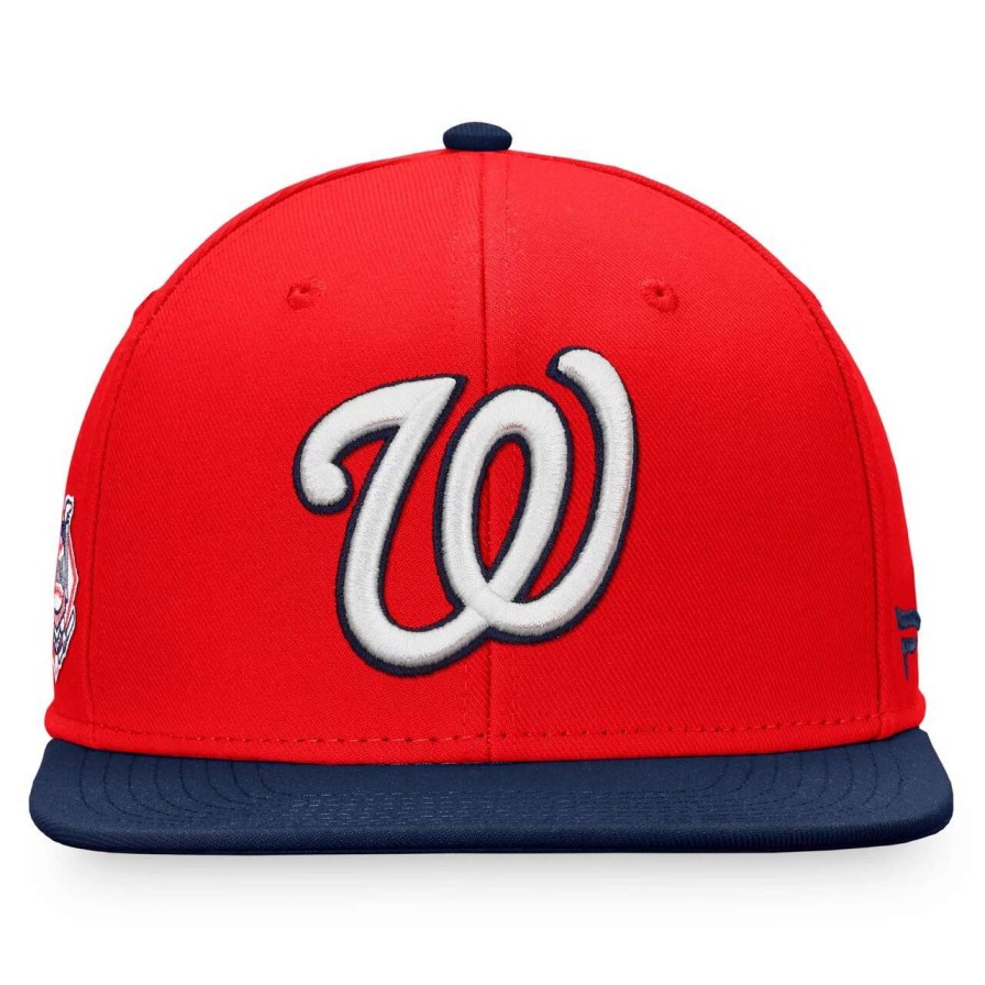 Team * | Men'S Washington Nationals Fanatics Branded Red/Navy Fundamental Two-Tone Snapback Hat