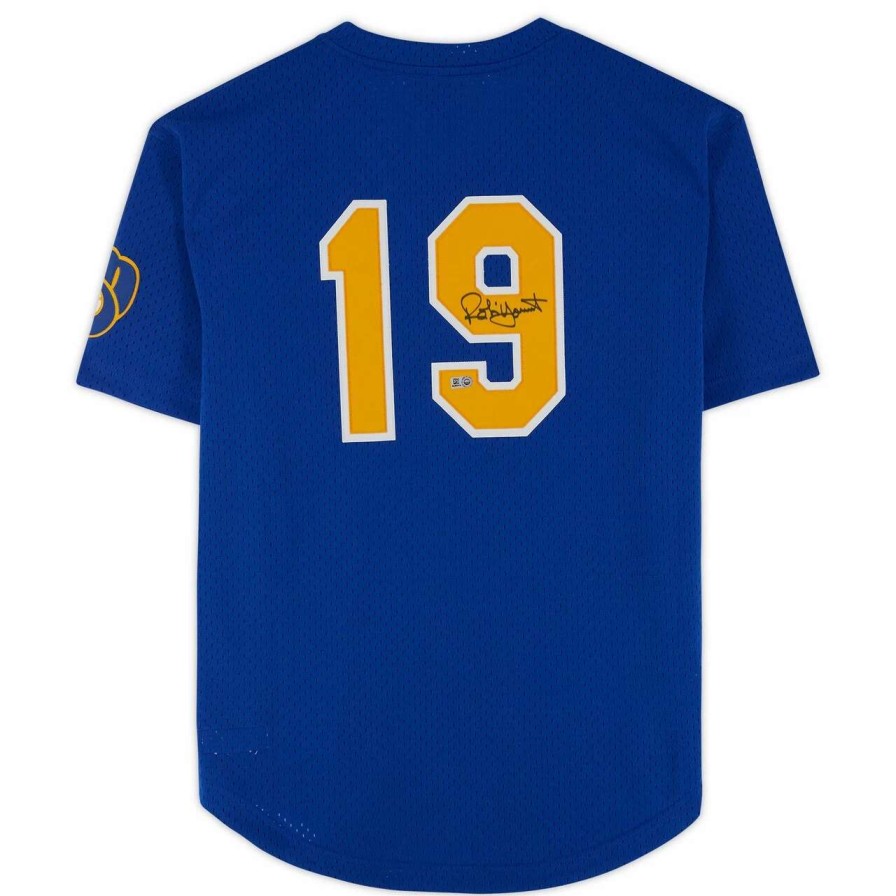 Collectibles & Memorabilia * | Autographed Milwaukee Brewers Robin Yount Fanatics Authentic Mitchell & Ness Replica Jersey