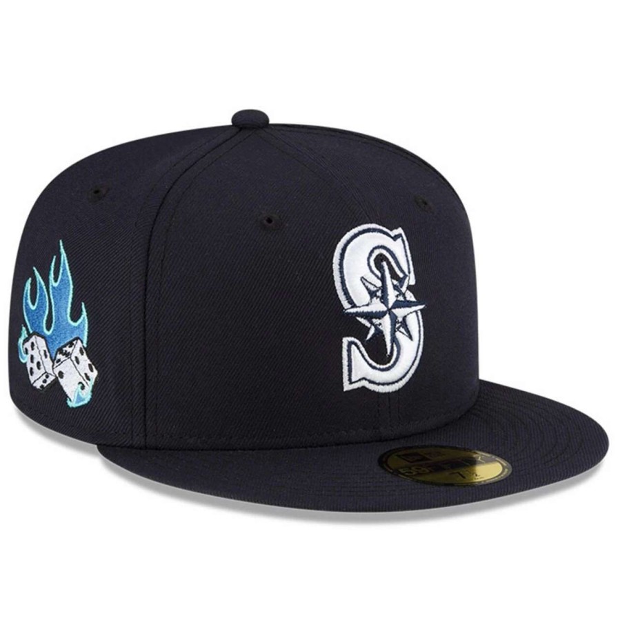 Team * | Men'S Seattle Mariners New Era Navy Feature X Mlb 59Fifty Fitted Hat