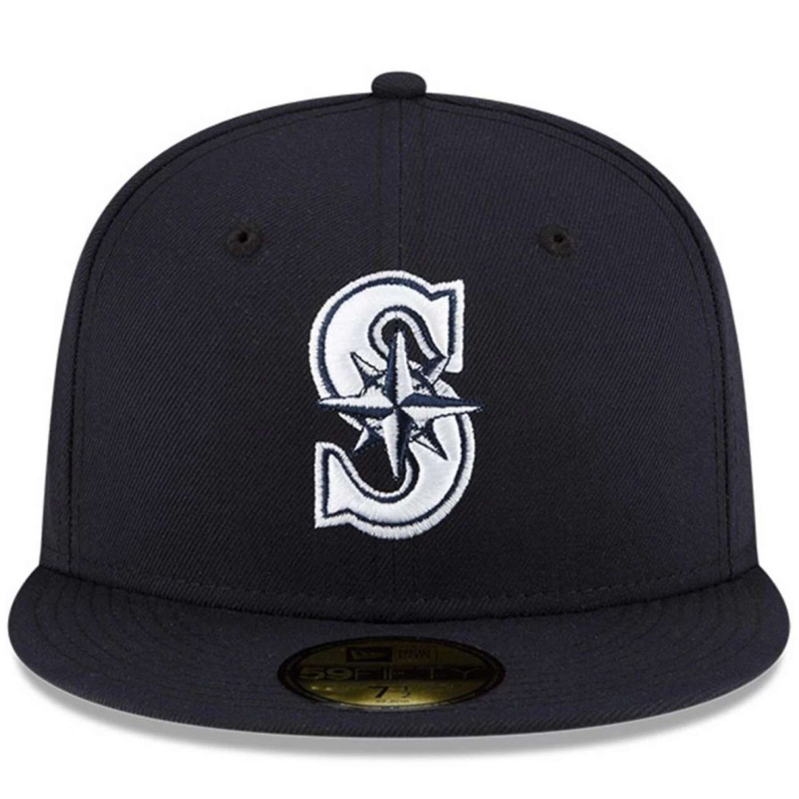 Team * | Men'S Seattle Mariners New Era Navy Feature X Mlb 59Fifty Fitted Hat