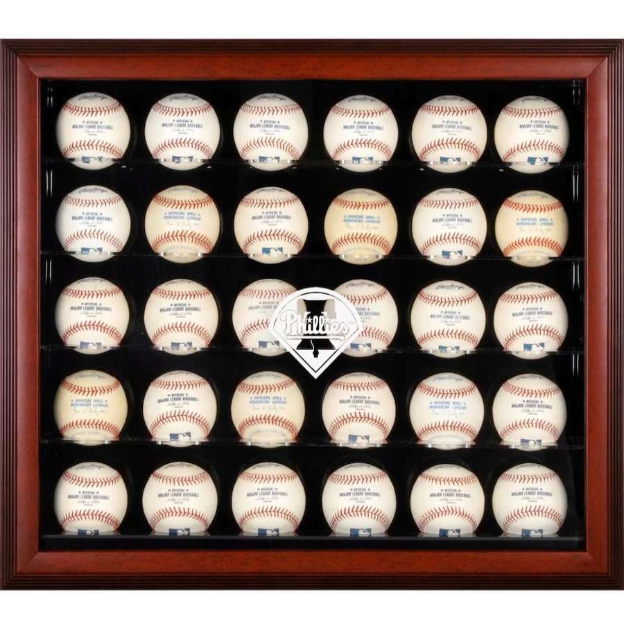 Collectibles & Memorabilia * | Philadelphia Phillies Fanatics Authentic Logo Mahogany Framed 30-Ball Display Case