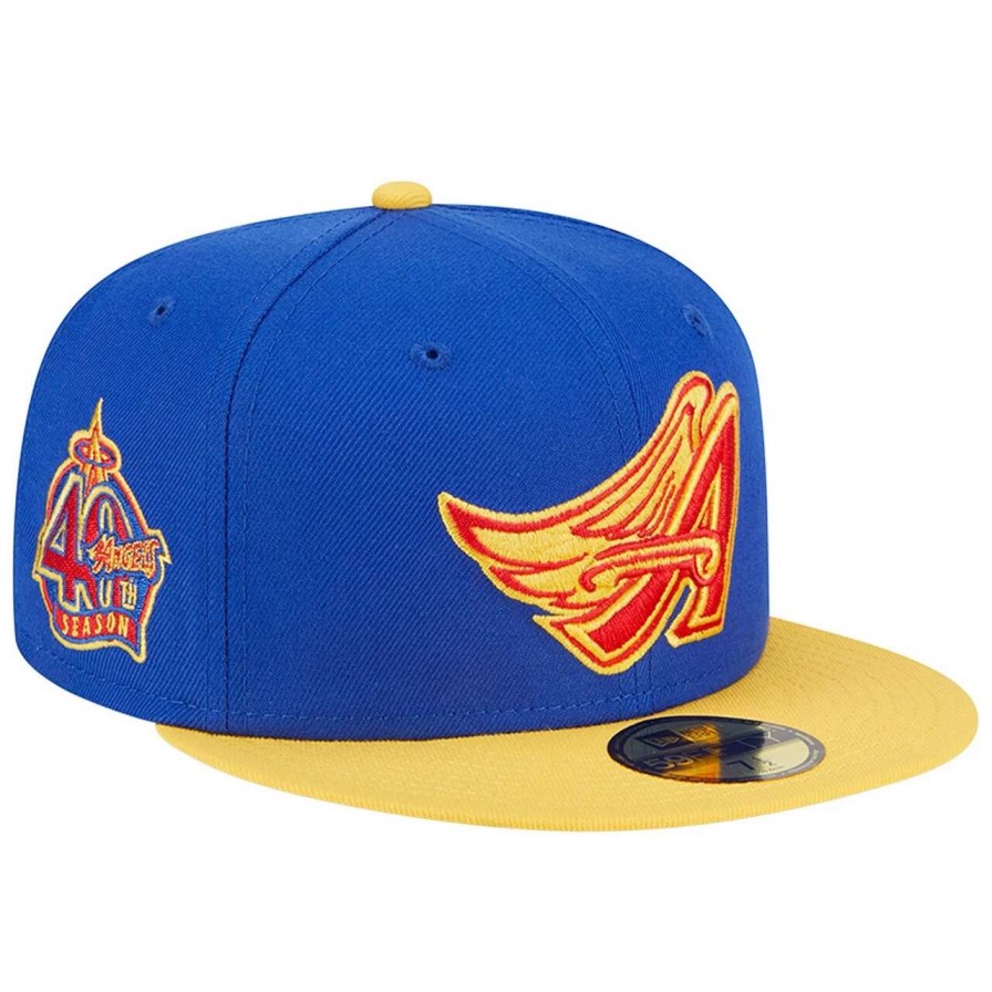 Team * | Men'S Los Angeles Angels New Era Royal/Yellow Empire 59Fifty Fitted Hat