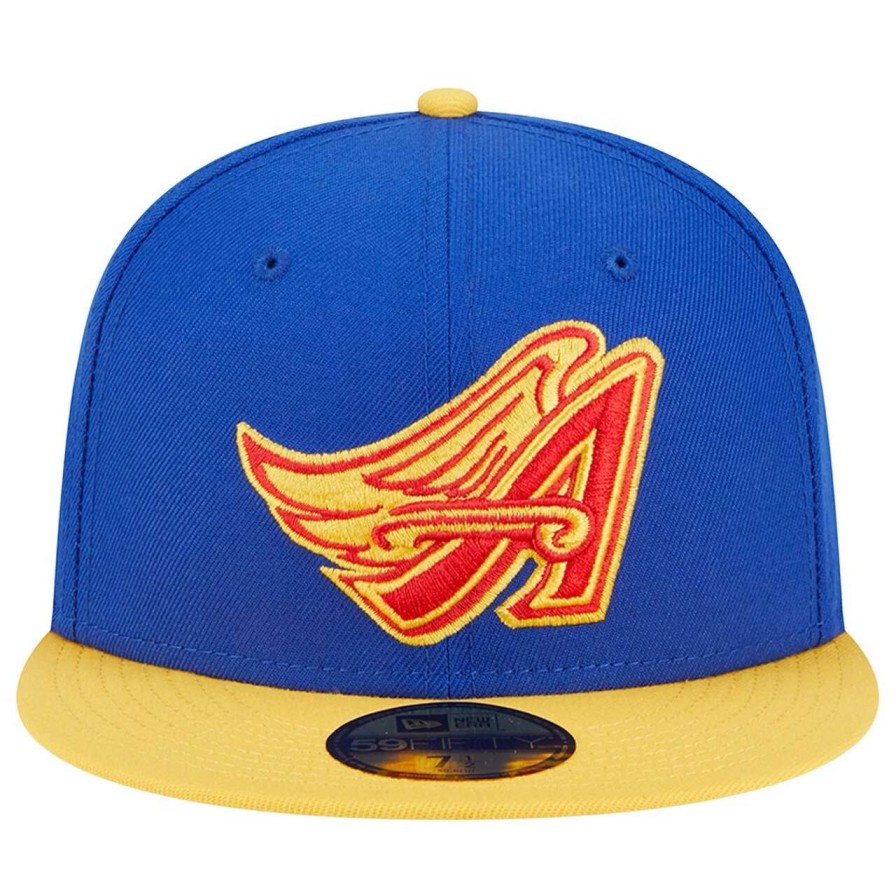 Team * | Men'S Los Angeles Angels New Era Royal/Yellow Empire 59Fifty Fitted Hat