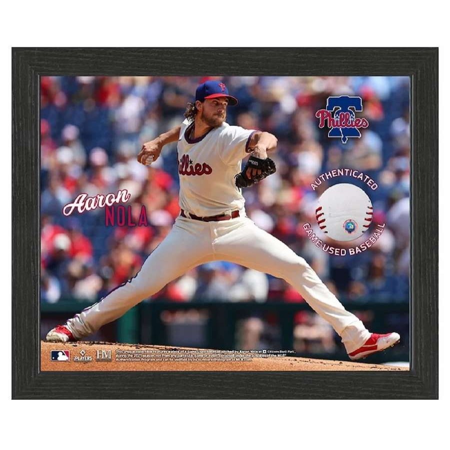 Collectibles & Memorabilia * | Philadelphia Phillies Aaron Nola Game-Used Baseball Frame