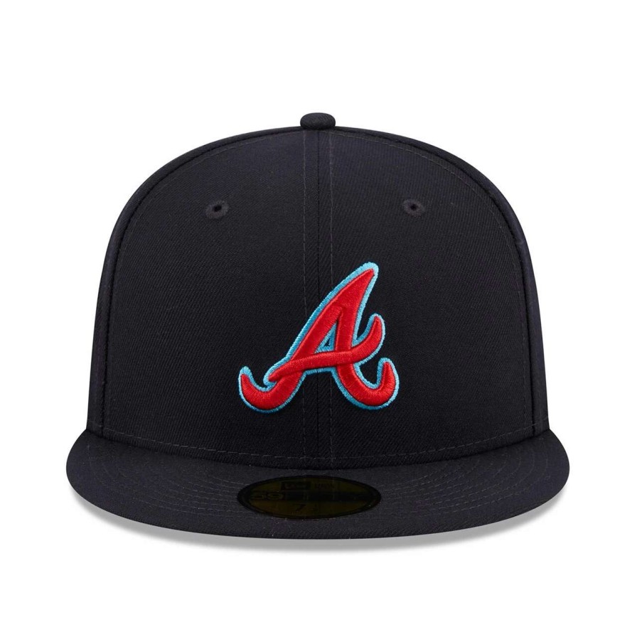 Team * | Men'S Atlanta Braves New Era Navy 2023 Mlb Father'S Day On-Field 59Fifty Fitted Hat