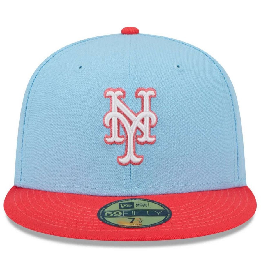 Team * | Men'S New York Mets New Era Light Blue/Red Spring Color Two-Tone 59Fifty Fitted Hat