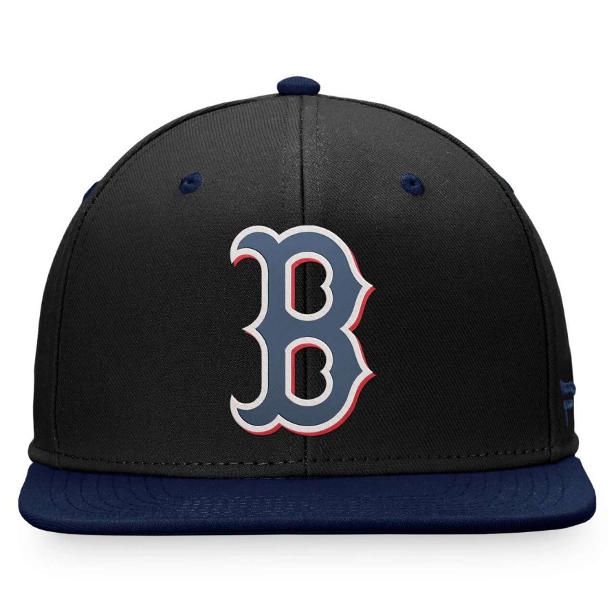 Team * | Men'S Boston Red Sox Fanatics Branded Black/Navy State Side Two-Tone Snapback Hat