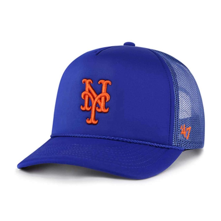 Team * | Men'S New York Mets '47 Royal Foamo Trucker Snapback Hat