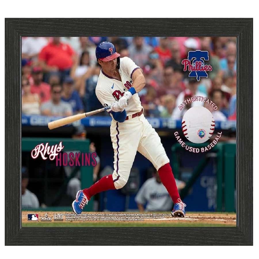 Collectibles & Memorabilia * | Philadelphia Phillies Rhys Hoskins Game-Used Baseball Frame