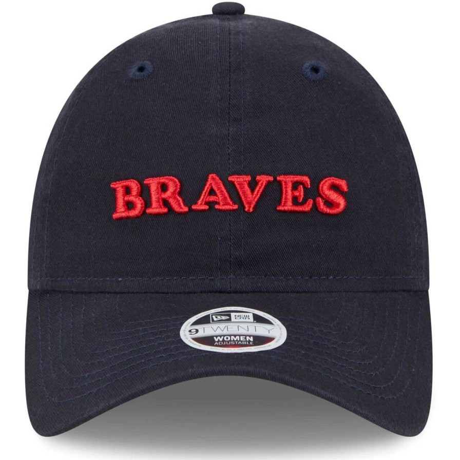 Team * | Women'S Atlanta Braves New Era Navy Shoutout 9Twenty Adjustable Hat