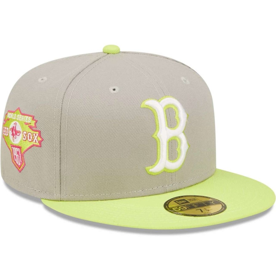 Team * | Men'S Boston Red Sox New Era Gray/Green 1967 World Series Cyber 59Fifty Fitted Hat