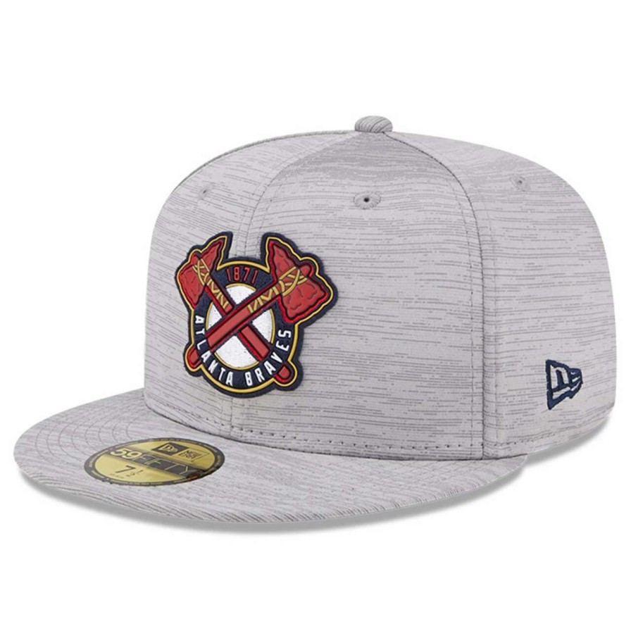 Team * | Men'S Atlanta Braves New Era Gray 2023 Clubhouse 59Fifty Fitted Hat