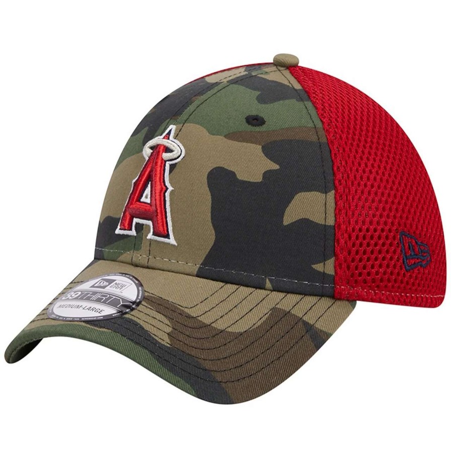 Team * | Men'S Los Angeles Angels New Era Camo Team Neo 39Thirty Flex Hat