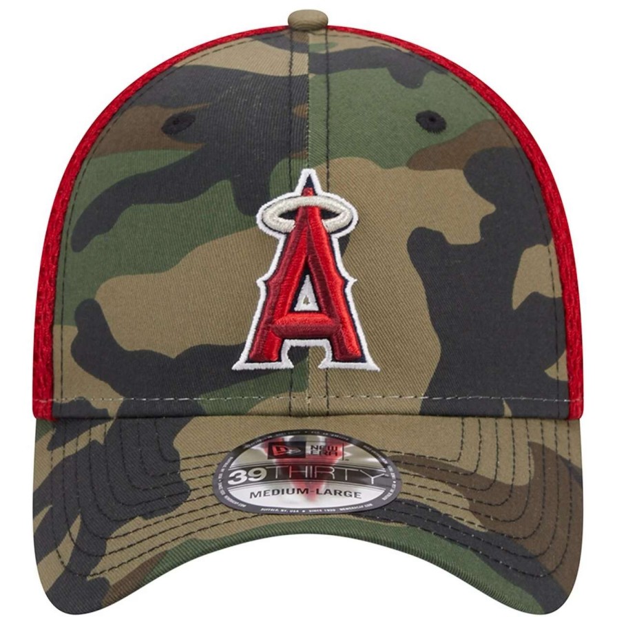 Team * | Men'S Los Angeles Angels New Era Camo Team Neo 39Thirty Flex Hat