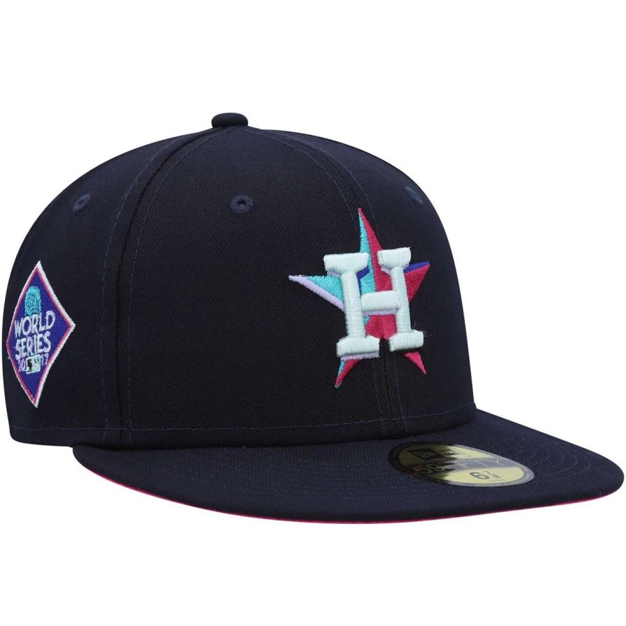 Team * | Men'S Houston Astros New Era Navy 2017 World Series Polar Lights 59Fifty Fitted Hat